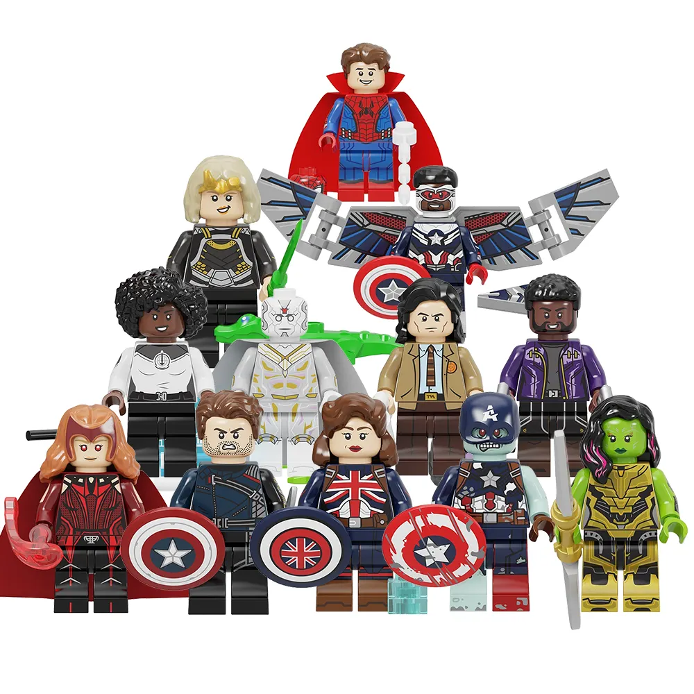 Pm2.5 — blocs de construction de Super-héros PG8298, Star Spiderman, soldat d'hiver, écharpe de sorcière, Loki Gamora, jouets pour enfants
