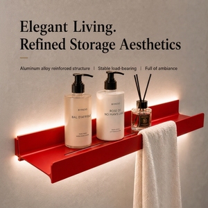 <span class=keywords><strong>Étagère</strong></span> Flottante LED Moderne de Luxe en <span class=keywords><strong>Aluminium</strong></span> OEM/ODM, 36 Couleurs, Lumière Ambiante Personnalisée, Rangement Mural pour Hôtel, Salle de Bain, Bureau - Product Image 1