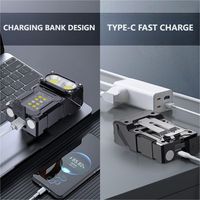 Linterna LED con Clip Magnético, Mini Linterna Táctica Multifuncional, Recargable Tipo C, Impermeable, Pequeña Linterna de Llavero
