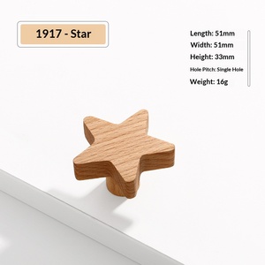 Perillas de Madera con Forma de Animal de Dibujos Animados para Gabinetes de Cocina y Armarios, Perillas de Madera Maciza de Fácil Instalación - Product Image 2