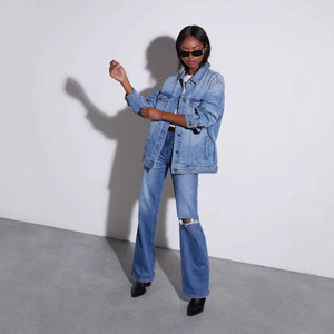 Veste en jean pour femme 2026 – Blouson en denim tendance à manches longues, boutonné, coupe ajustée, style western avec poches - Product Image 6
