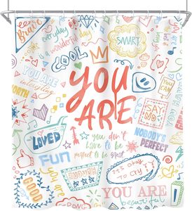 Cortina <span class=keywords><strong>de</strong></span> Ducha Moderna y Ecológica para Niños, 152.40cm X 182.88cm, Impermeable, <span class=keywords><strong>de</strong></span> Poliéster con 12 Ganchos - Decoración <span class=keywords><strong>de</strong></span> <span class=keywords><strong>Baño</strong></span> - Product Image 4