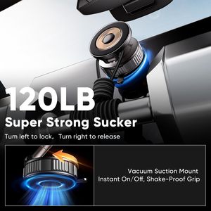 360 Rotate Alloy Strong Magnets Portable <b>Phone</b> <b>Holder</b> Desk Wall Vacuum Suction Glass Dashboard Folding <b>Car</b> Mobile Stand Window - Product Image 3