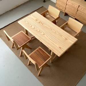 Nhà Máy Hiện Đại Giá Đồ Nội Thất Bằng Gỗ Sống Cạnh Tấm Nhà Bếp Rắn Tro Gỗ Nhà Hàng Bàn Ăn - Product Image 3