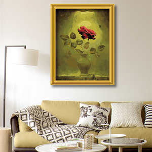 Una pintura al óleo de rosa roja, pintura al óleo de flores realistas sobre lienzo, pintura al óleo de flores, imágenes <span class=keywords><strong>para</strong></span> colorear <span class=keywords><strong>por</strong></span> números - Product Image 3