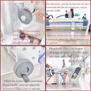 Machine d'emballage de ketchup de sauce de pâte à refendre pneumatique à quatre lignes avec remplissage de collage pour sacs en papier plastique et feuille métallique - Product Image 3