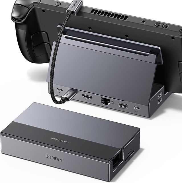 UGREEN Steam Deck Dock 9-in-1 USB C Docking Station with Foldable Stand, 10Gbps Fast Transmission, PD 100W Fast Charging