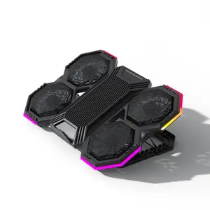 F12 RGB Laptop Cooling Pad with 6 Cooling Fans Ergonomic Comfort Notebook Cooler Light-Weight Gaming Laptop Cooler Stand