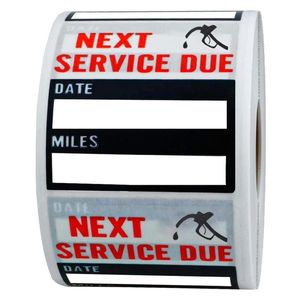 Oil Change Stickers 250 Pcs Per Roll-Service Reminder Stickers-2 Inches X 2 Inches Premium Clear Stock-Windshield Stickers-Checkered Flag- Peel & Write And Stick With No Residue Car Sticker - Foto 5