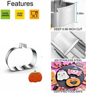 4 pezzi grandi formine per biscotti in acciaio inossidabile di <span class=keywords><strong>Halloween</strong></span> pipistrello di zucca fantasma cappello da strega stampi in metallo per la decorazione di cottura di <span class=keywords><strong>Halloween</strong></span> - Product Image 3