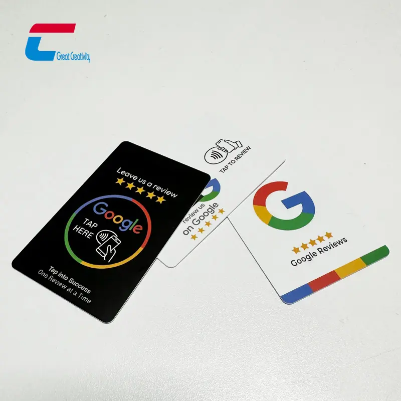 Logotipo impresso personalizado NTAG programável 213 NTAG 216 NFC Google Review Cartão de visita