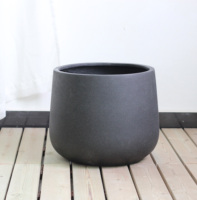 Grands Pots de Jardin Ronds d'Extérieur en Ciment-Fibre de Verre pour Décoration de Jardin