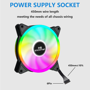 Snowman df120 RGB người hâm mộ với RGB điều khiển cá nhân-địa Chỉ <span class=keywords><strong>Led</strong></span> áp suất tĩnh cao & luồng không khí cam phần mềm màu đen - Product Image 5