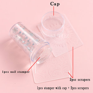 Nouveau Silicone français Nail Art estampage Kit flocon de neige conception manucure plaque timbre <span class=keywords><strong>vernis</strong></span> <span class=keywords><strong>pochoir</strong></span> modèle joint Stamper grattoir - Product Image 3