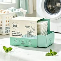 Feuilles de lessive parfum menthe portables, super nettoyantes, parfum frais longue durée, papier à lessiver