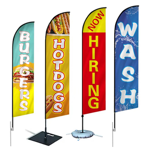Khuyến mại Tùy chỉnh lông Cột cờ Kit quảng cáo ngoài trời Tùy Chỉnh bãi biển Logo hotdogs lông cờ - Product Image 1