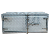 Boîte à outils de camion de dessous de caisse en aluminium de bande de roulement de diamant de double porte de produits d'autoroute avec Camlock