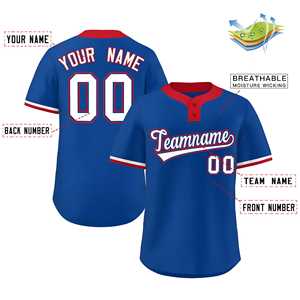 Camiseta de Softbol Clásica Blanca y Roja Personalizada, Auténtica, de Dos Botones - Product Image 2