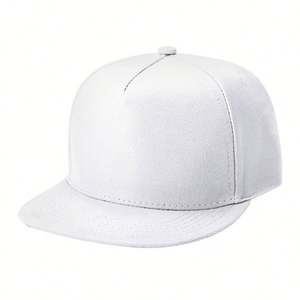 Gorra de Béisbol Personalizada al por Mayor, de Lona, con Visera Plana, Unisex, Estilo Hip Hop, 5 Paneles, Color Sólido, 100% Algodón, Deportiva, para Exteriores, con Cierre a Presión - Product Image 4