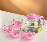 Service à thé en verre à cinq pièces, grande capacité, pour la maison, avec filtre Kung Fu, vaisselle pour restaurants, ensembles café et thé, théière