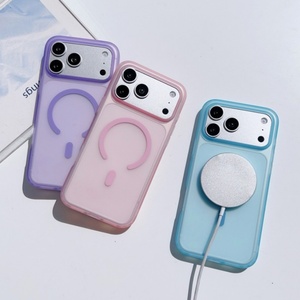 Coque de téléphone portable magnétique mate en PC rigide dépoli simple pour iPhone 17 Air 16 15 14 13 12 Pro Max, coque arrière colorée, vente en gros - Product Image 5