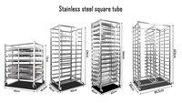 12 15 30 Niveaux En Acier Inoxydable SS Plateau Four À Pain Chariot Multi-Fonctionnel Panier Rack Boulangerie Alimentaire Chariot Mobile Bun Pan Rack