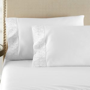 Juego de ropa de cama de Hotel de 5 estrellas, Marco bordado de 100% algodón, sábana blanca, juego de <span class=keywords><strong>fundas</strong></span> de edredón, venta al por mayor - Product Image 2