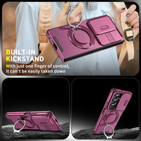Étui de téléphone magnétique pliable 2 en 1 de luxe avec protection à 360° °   Support rotatif avec coussin d'air antichoc pour Samsung Galaxy Z Fold 8 Ultra