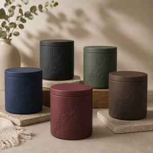 Bougie d'aromathérapie de luxe personnalisée OEM faite à la main en cire de soja, pot en gypse, boîte cadeau couleur assortie, décoration moderne pour la maison, Thanksgiving, Pâques - Product Image 1