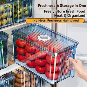 Boîtes de rangement pour réfrigérateur de qualité alimentaire avec couvercles pour <span class=keywords><strong>fruits</strong></span> <span class=keywords><strong>et</strong></span> <span class=keywords><strong>légumes</strong></span> - Product Image 1