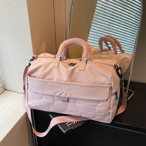 Dibaiyi Expandable Gym Bag 20-35L Lightweight Foldable Women Travel Duffel With Shoe Compartment Solid Color Gray - Product Image 2