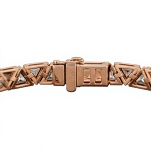 Bracelet à maillons en cristal plaqué or pour homme Orelia Luxe avec fermoir à découpe triangulaire géométrique, bijoux de style hip-hop, cadeau - Product Image 1