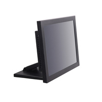 Monitor de Computadora de 15 Pulgadas con Pantalla Táctil Capacitiva 4:3, Soporte de Pared, Carcasa Metálica, Interfaces DVI/USB, Color Negro, para Uso Comercial
