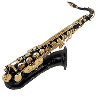 Bb Professional Tenor Saxophone Brass Body Bakelite Head Black Nickel Gold Finish B Flat Woodwind Musical Instrument for