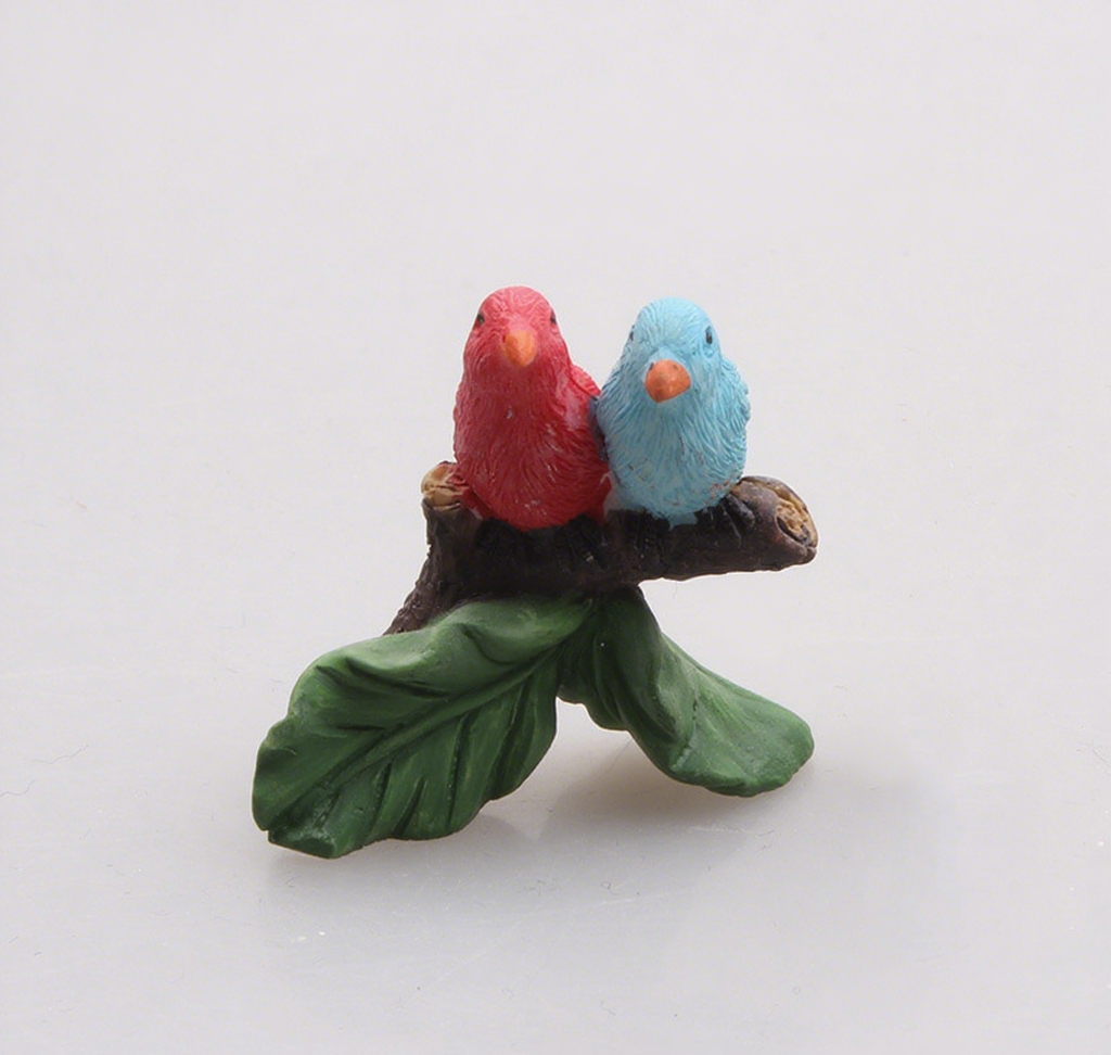 Oiseau rouge et bleu 3.5*2.2*3.5CM
