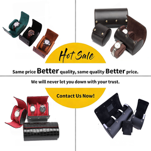 Wholesale 1 Slot Black Brown PU Leather Watches Organizer <strong>Box</strong> Travel Watch <strong>Roll</strong> Bag Packaging <strong>Box</strong> Lower MOQ - Product Image 6