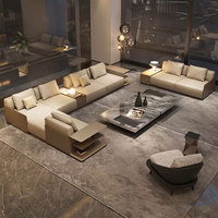Canapé d'angle en cuir véritable pleine fleur, ensemble de canapés modernes en forme de L pour salon, mobilier de luxe pour la maison