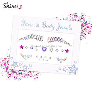 สติ๊กเกอร์ติดตัวลายหัวใจสีชมพูแบบกำหนดเอง ลายดาวสีน้ำเงินแบบชั่วคราว สำหรับตกแต่งร่างกาย - Product Image 5