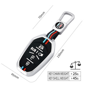 Vỏ chìa khóa xe bằng kim loại cứng 5 nút vỏ chìa khóa xe Silicon hợp kim kẽm thích hợp cho phụ kiện nội thất xe hơi <span class=keywords><strong>Ssangyong</strong></span> - Product Image 5