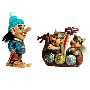 Estatua de Troll de Norge Oslo Personalizada, Resina, Islandia, Dinamarca, Noruega, Bergen, Trondheim, Suecia, Recuerdo Vikingo, Figura 3D de Troll de Pie - Product Image 1