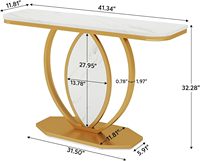 Table basse moderne portable en bois avec plateau en faux marbre et structure géométrique en métal pour salon, appartement, maison