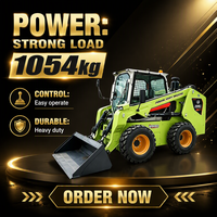 Mini-chargeuse sur pneus JIUBANG 1 tonne Diesel 61,3 kW Pompe hydraulique JIUBANG Godet de 0,5 m³ pour la construction et l'agriculture CE