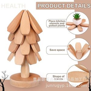 Posavasos de madera con forma de árbol, decoraciones reutilizables para fiestas de Navidad, tapete de aislamiento térmico para tazas de café, platos para bebidas, cuencos - Product Image 3
