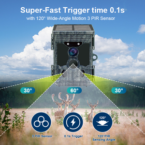 Support de haute qualité APP 4K WIFI solaire alimenté 30MP caméra piège caméra de <span class=keywords><strong>chasse</strong></span> faune pièges Photo pour la sécurité extérieure - Product Image 4