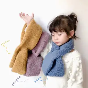 Écharpe colorée pour enfant, écharpes pour bébé, en peluche polaire, nouvelle collection coréenne, pour automne et hiver, joli et chaud