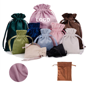 Custom Logo Drawstring Pouch <b>Gift</b> <b>Bag</b> Luxury Shopping Drawstring <b>Bags</b> Fashion Soft Velvet Drawstring <b>Bag</b> Reusable Pouches <b>Bag</b> - Product Image 1