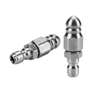 หัวฉีดล้างท่อสแตนเลส YUJIA ขนาด 1/4 นิ้ว NPT แบบเชื่อมต่อเร็ว 5000 PSI สำหรับเครื่องฉีดน้ำแรงดันสูง พร้อมการรับประกัน 1 ปี สินค้าใหม่ - Product Image 1
