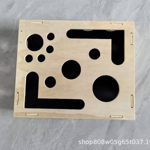 Wooden <b>Cat</b> Maze <b>Toy</b> Square Solid Wood Pet Game Box <b>For</b> <b>Indoor</b> <b>Cats</b> Home Entertainment Natural Color 450g - Product Image 5