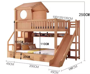 2025 현대 디자인 스마트 키즈 침실 가구 로프트 침대 슬라이드와 계단 이층 침대 세트 - Product Image 6
