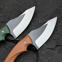 Couteau à lame fixe en acier 8Cr13MoV pour l'extérieur, manche en lin, couteau de camping portable EDC pour la randonnée, la survie, la coupe sur le terrain